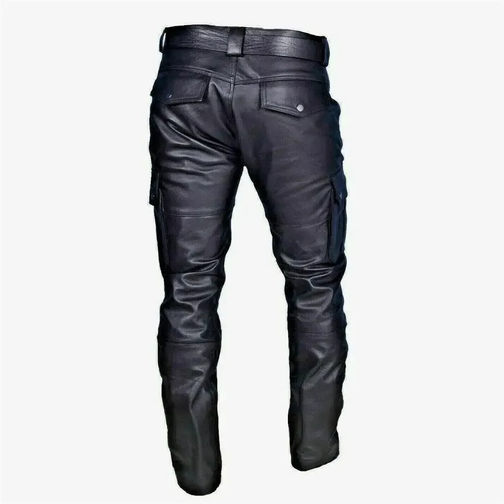 Men’s PU Leather Motorcycle Pants