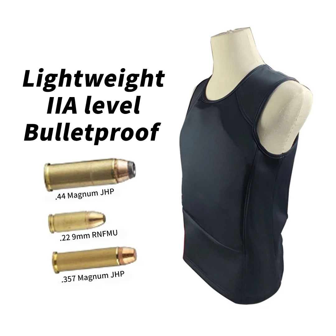 Concealed Bulletproof Tactical Vest NIJ IIIA Level – Lightweight Hidden Plate Armor for Outdoor Protection (2 pcs)