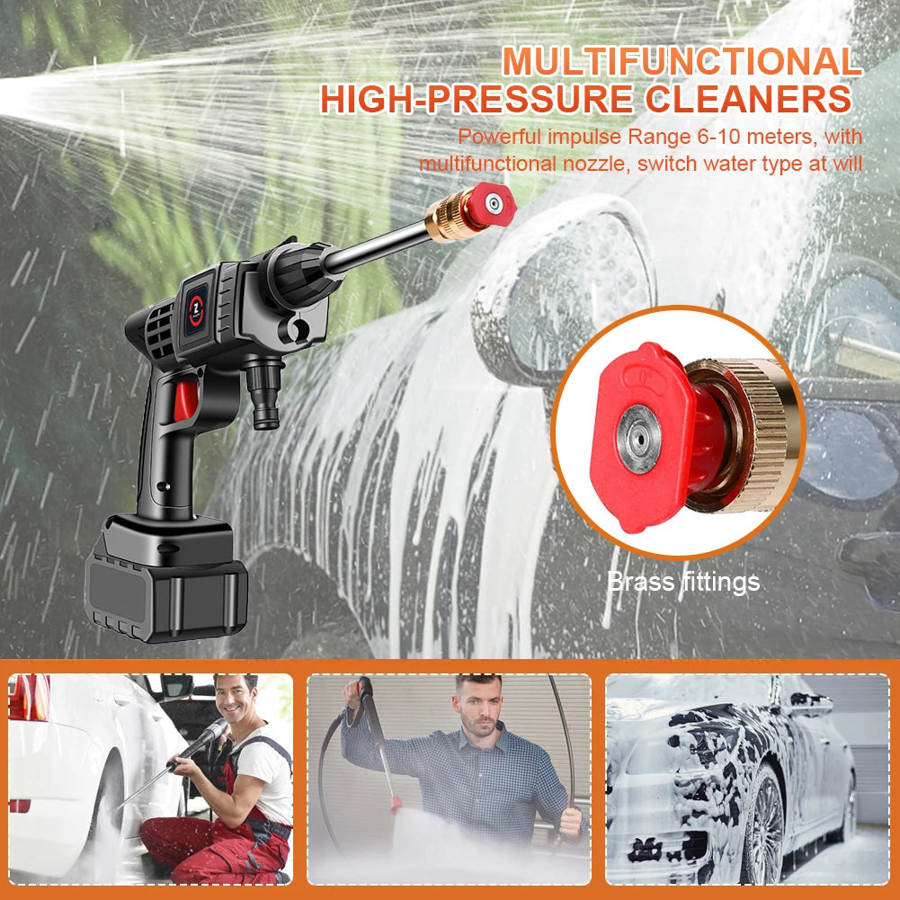 High Pressure 50Bar Car Washer – Cordless 200W Spray Gun with 10000mAh Battery