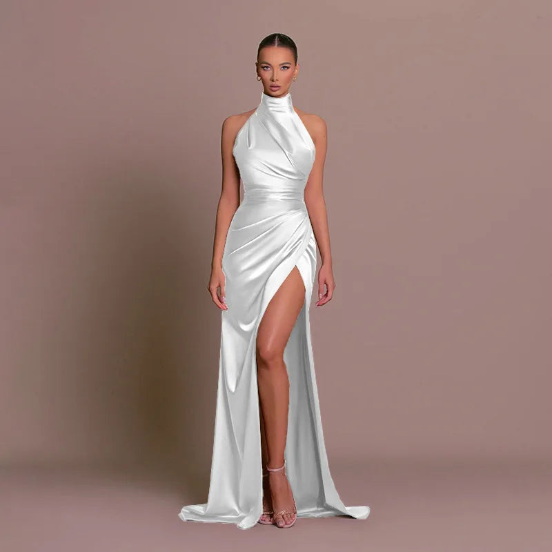 Women’s Halter Ruched Evening Dress