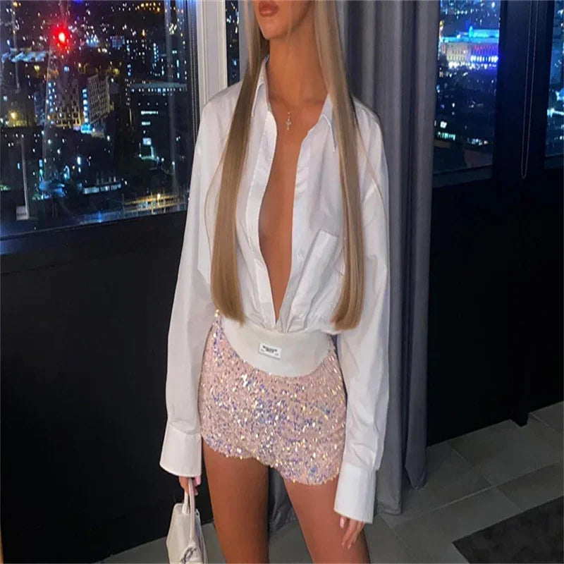 Summer Sequined High-Waist Mini Shorts - Sexy Party & Nightclub Wear