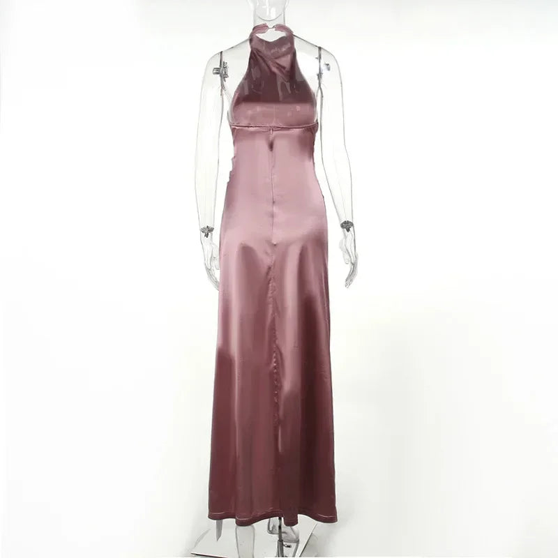 Women’s Halter Ruched Evening Dress