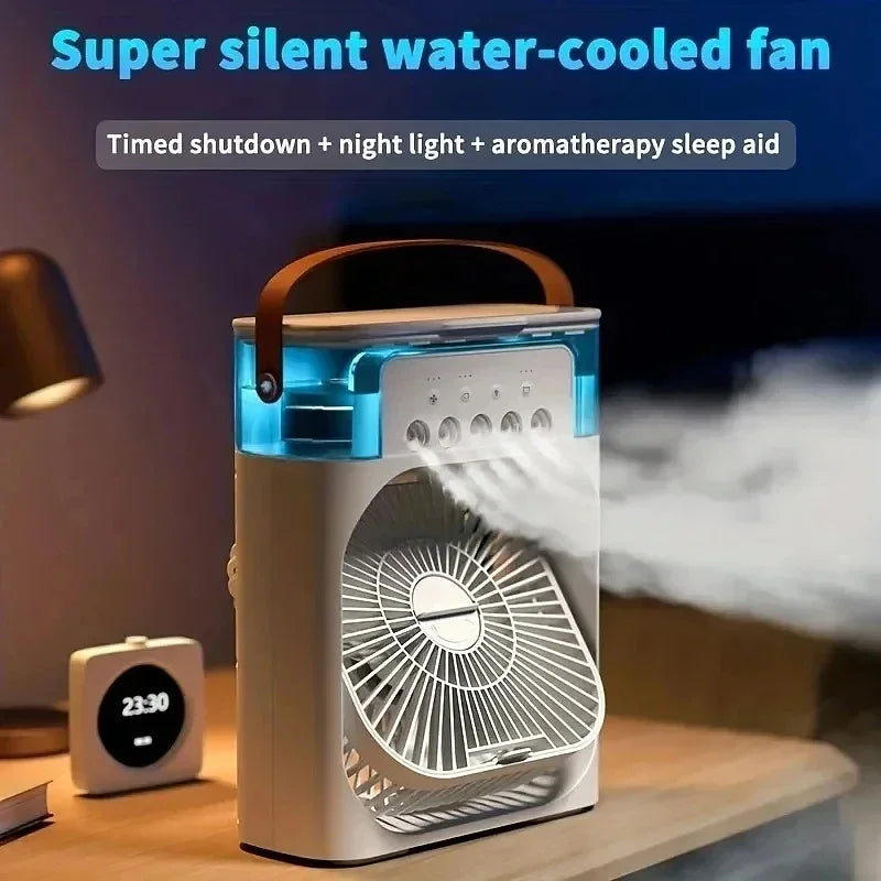 Portable 3-in-1 Air Cooler – Fan, Humidifier & Air Conditioner with LED Night Light
