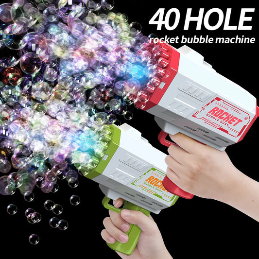 Fun 40-Hole Bubble Blower for Kids – Electric Handheld Toy for Outdoor Play (Requires Batteries & Solution)