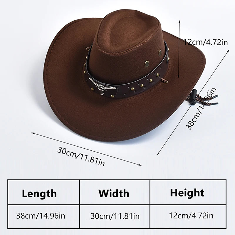 Unisex Casual Polyester Cowboy Hat for All Seasons – Travel and Outdoor Accessory
