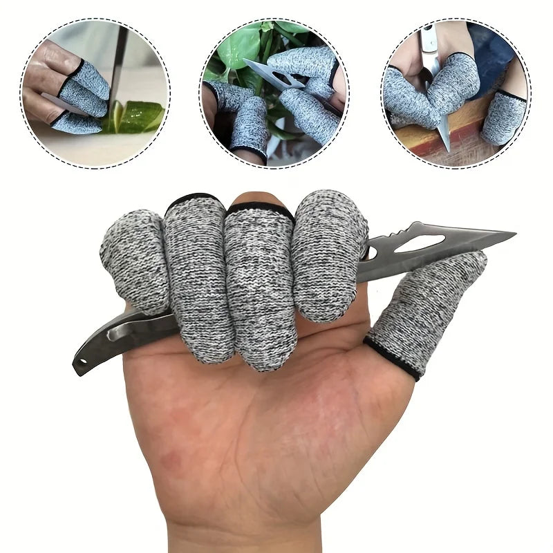 Level Protection Anti-Cutting Finger Gloves for Outdoor Work & Kitchen Safety 10 Pcs 5