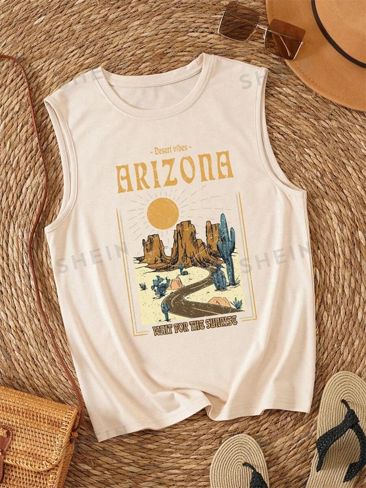 Rock Hip Hop Print Women's Crew Neck Tank Top - Summer Street Fashion