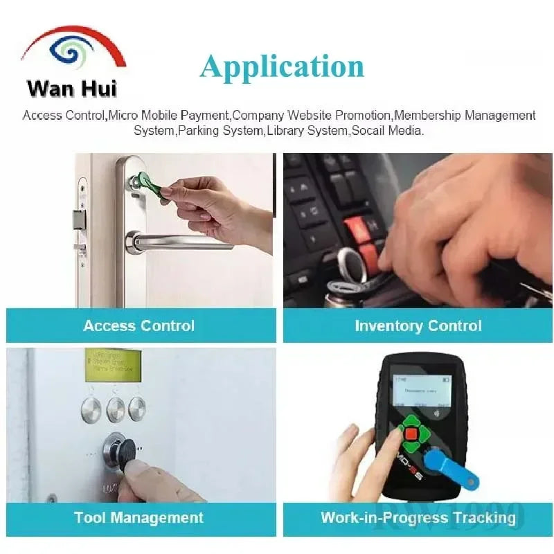 RW1990 RFID Key Tags – Rewritable iButton TM Touch Memory Cards for Dallas Access Control (5pcs)