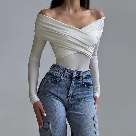 Women’s Off-Shoulder Long Sleeve Bodysuit