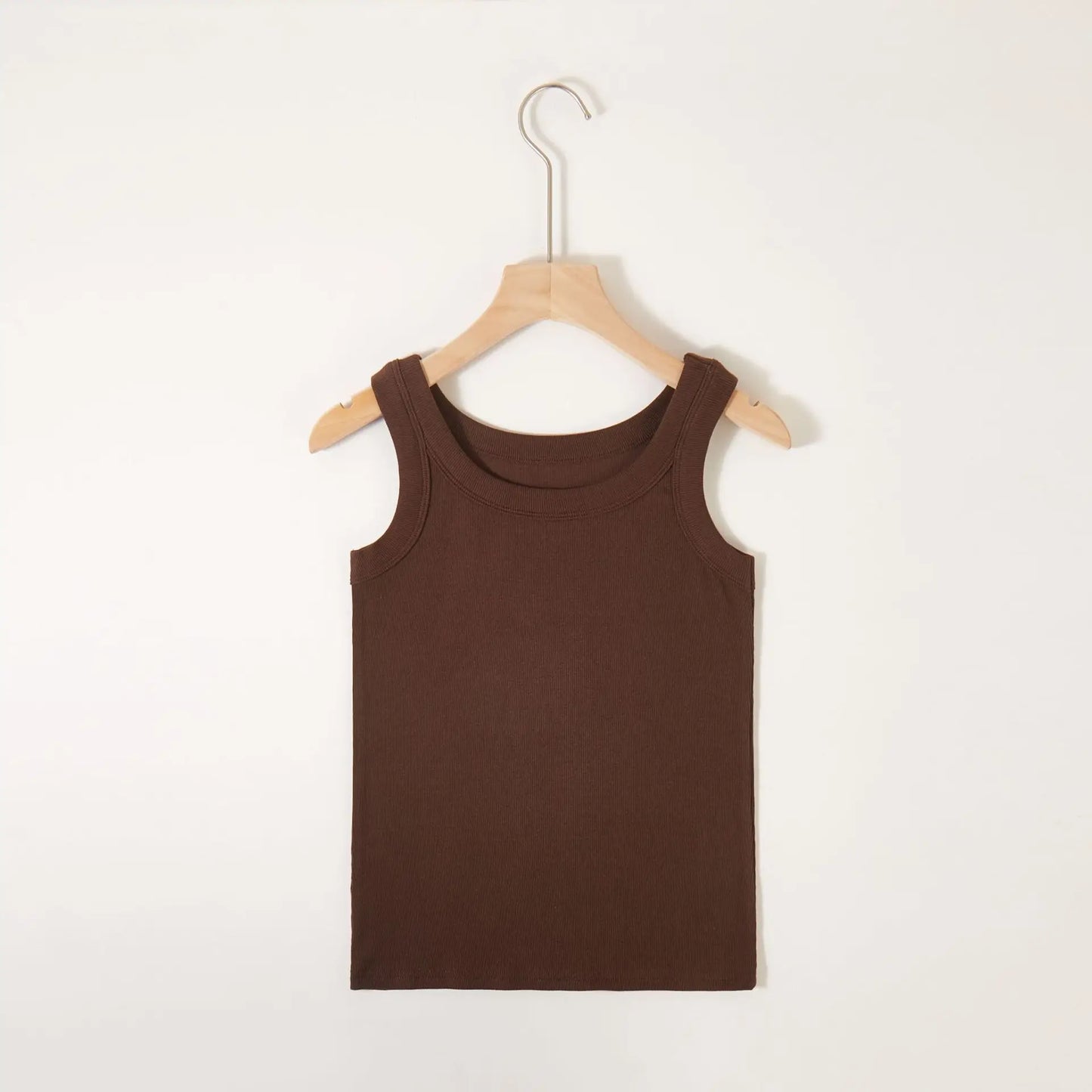 Women's Round Neck Rib-Knit Racerback Sleeveless Crop Tank Top