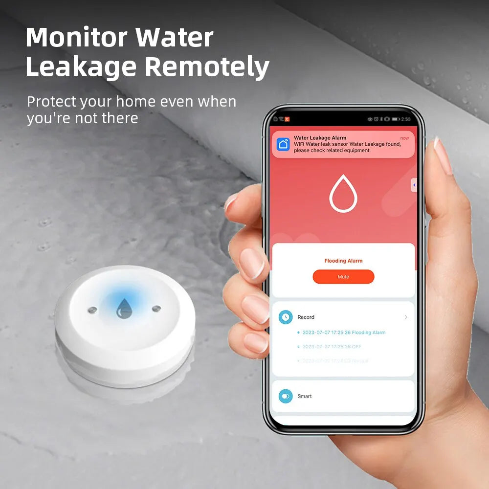 ONENUO Tuya ZigBee WiFi Smart Water Leak Sensor – Flood Detection & Alarm, Works with ZigBee Gateway & Smart Life Control
