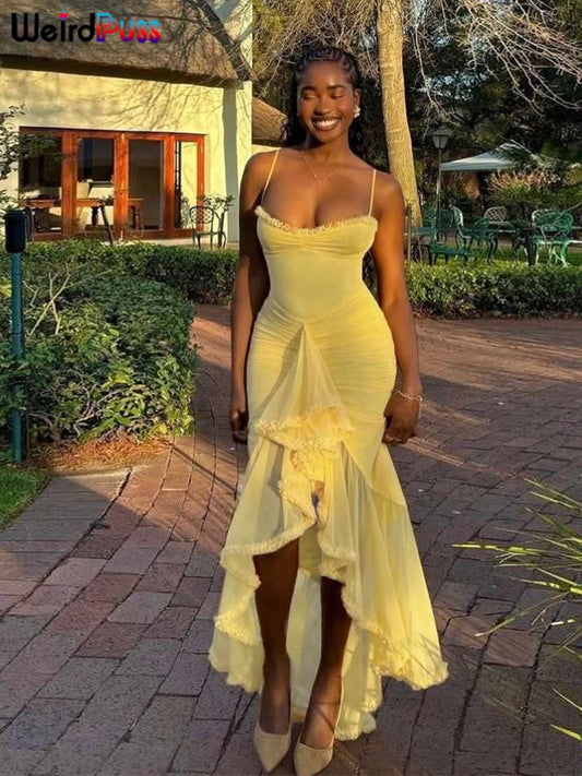 Women’s Ruffle Tassel Bodycon Dress