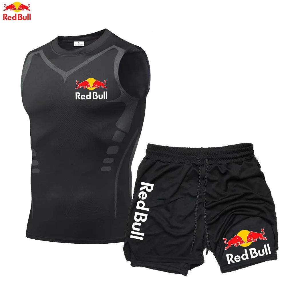 RedBull Men’s 2-in-1 Quick-Dry Gym Set — Tank Top & Shorts