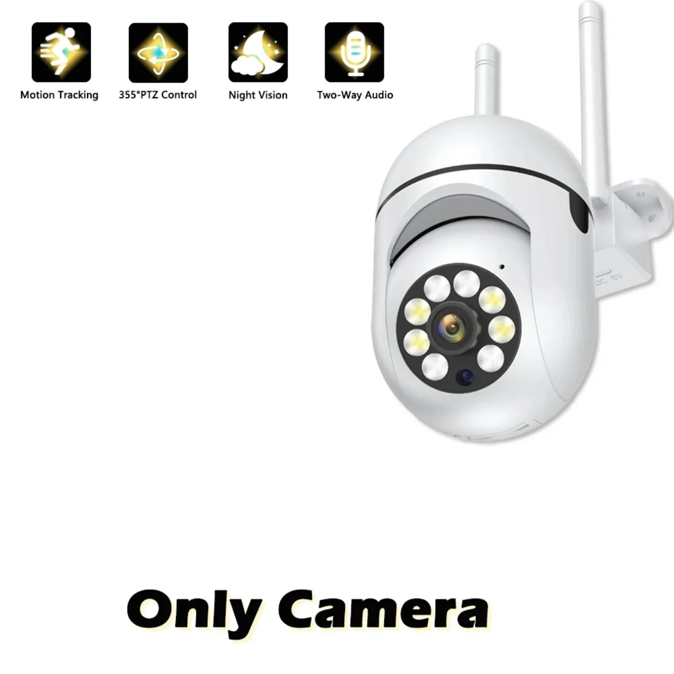 Wireless PTZ Security Camera, 4X Zoom, AI Human Tracking, Two-Way Audio, HD Night Vision, 8MP Outdoor Cam