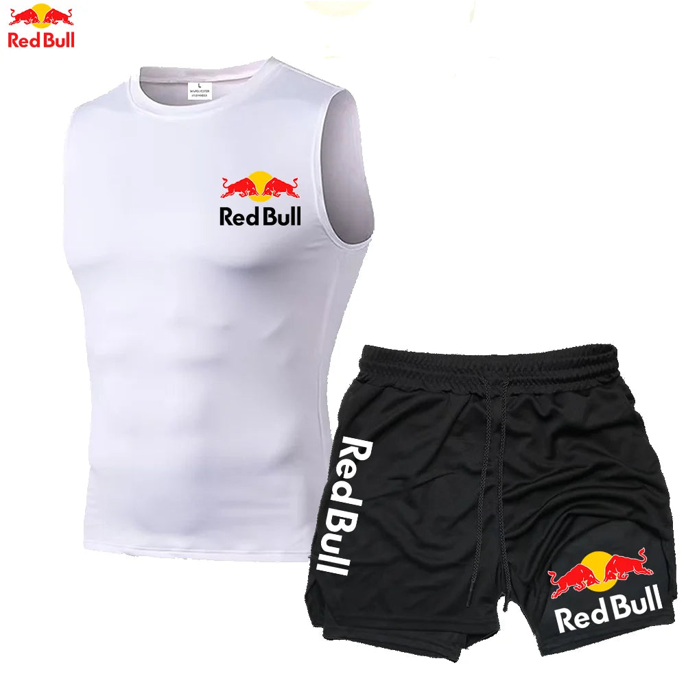 RedBull Men’s 2-in-1 Quick-Dry Gym Set — Tank Top & Shorts