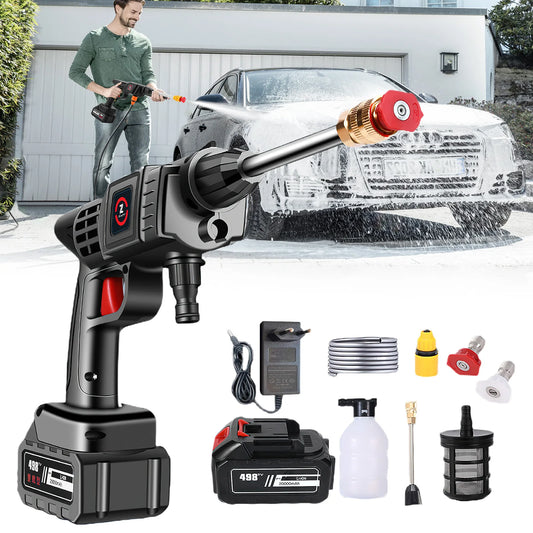 High Pressure 50Bar Car Washer – Cordless 200W Spray Gun with 10000mAh Battery