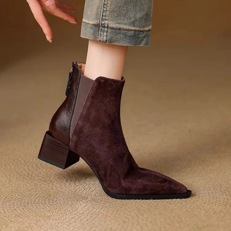 "Elegant Winter Heel Ankle Boots