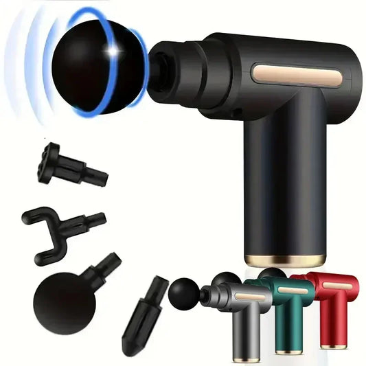 Compact USB Massage Gun – Mini Fascia Muscle Relaxation & Neck Grab Massager for Fitness