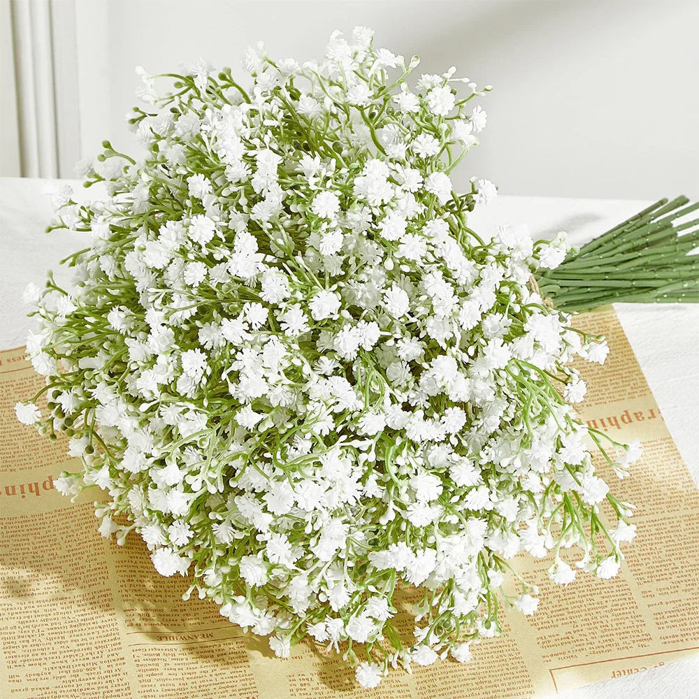 10/15pcs Artificial Baby's Breath Flowers – Fake Gypsophila for Wedding, Party, and Home Decoration