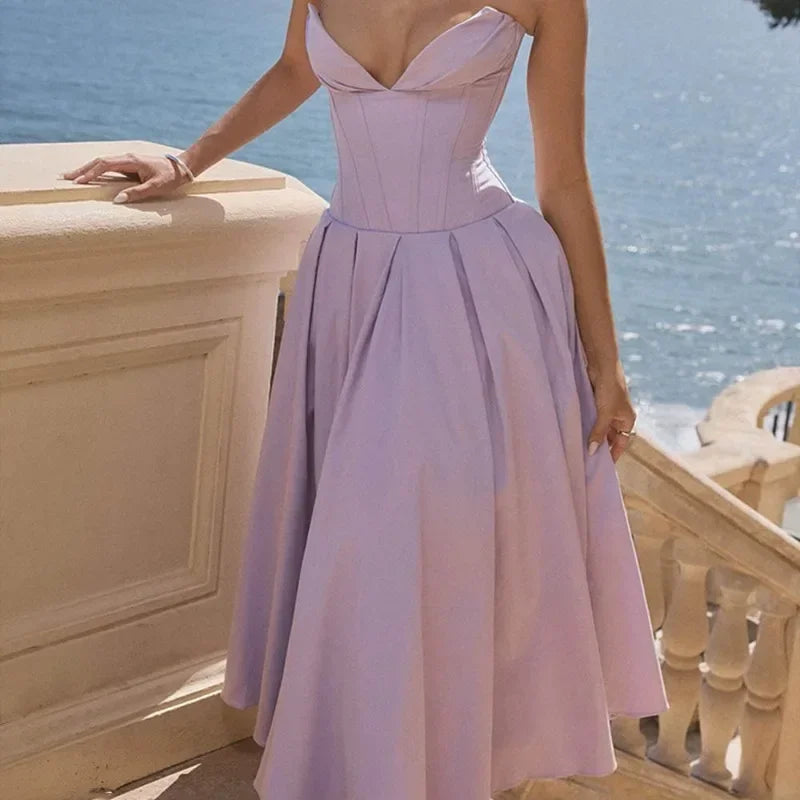 Women’s V-Neck Backless Evening Dress
