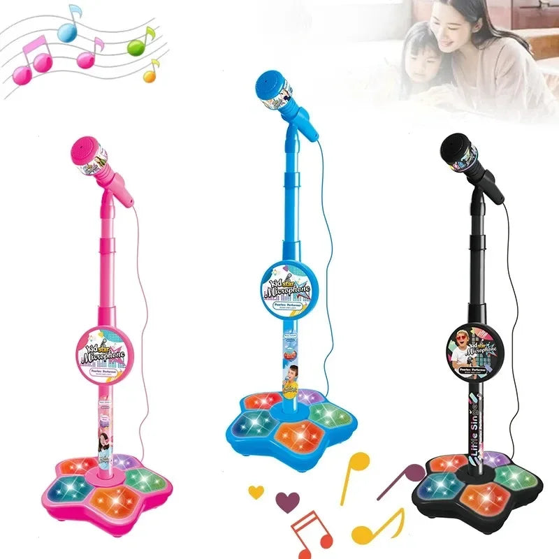 Kids Karaoke Microphone with Stand – Music Toy for Boys & Girls, Brain-Training Educational Toy, Perfect Birthday Gift