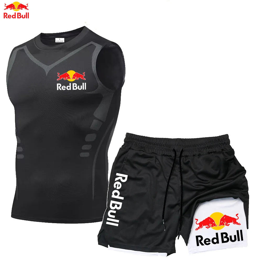 RedBull Men’s 2-in-1 Quick-Dry Gym Set — Tank Top & Shorts