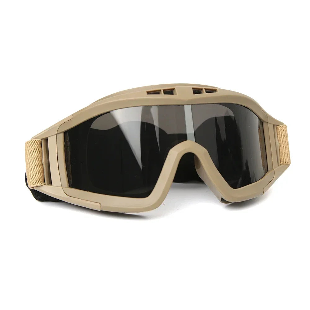 Military Tactical Goggles with Multiple Lenses - Adjustable Outdoor Eyewear