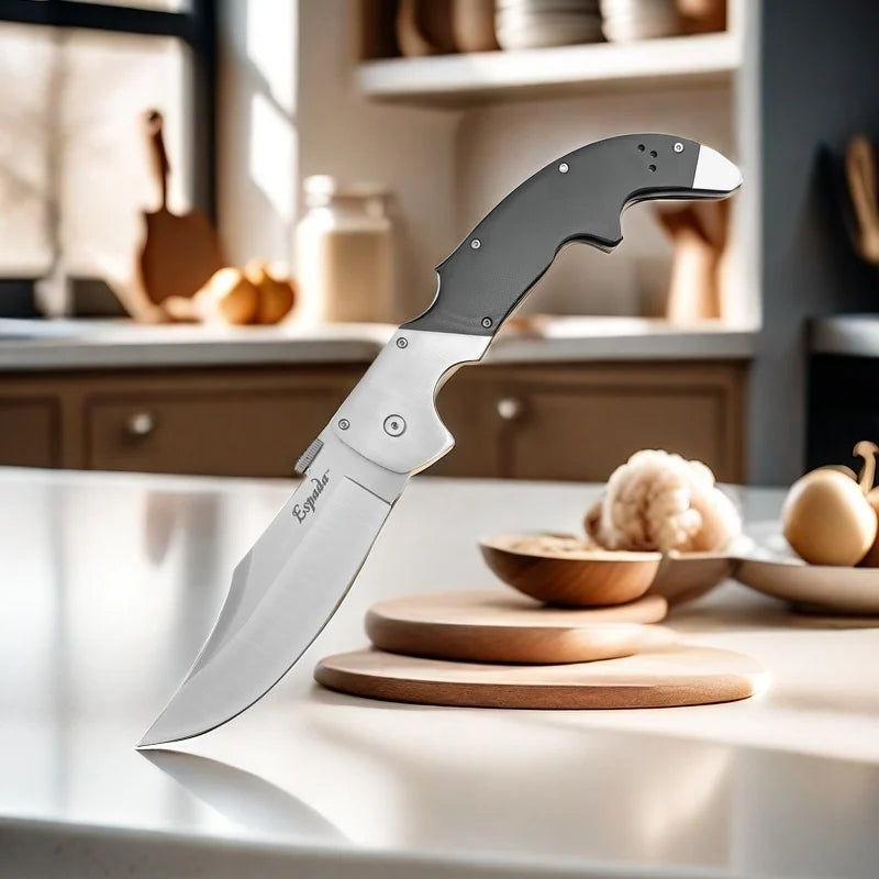 EdgeMaster CD 62NCX Multi-Purpose Folding Knife – 8Cr13Mov Blade with G10 Handle for Camping, BBQ & Kitchen Use