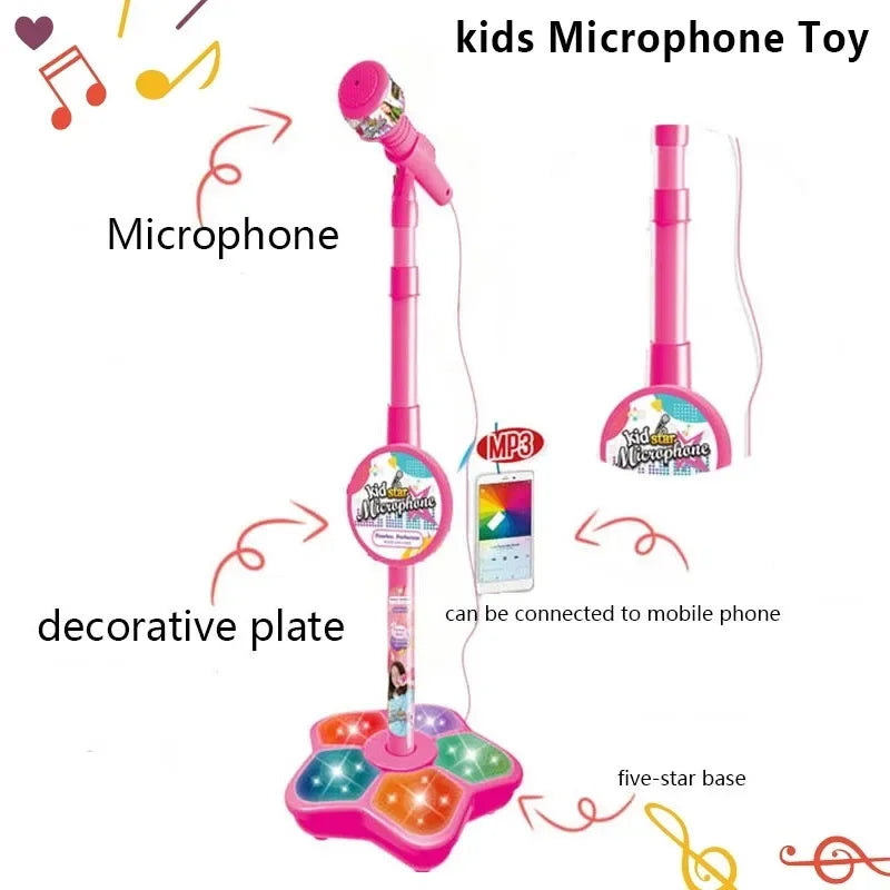 Kids Karaoke Microphone with Stand – Music Toy for Boys & Girls, Brain-Training Educational Toy, Perfect Birthday Gift