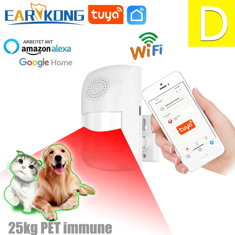 Tuya Smart WiFi Motion Sensor – Infrared Detector Alarm Compatible with Smart Life & TuyaSmart App