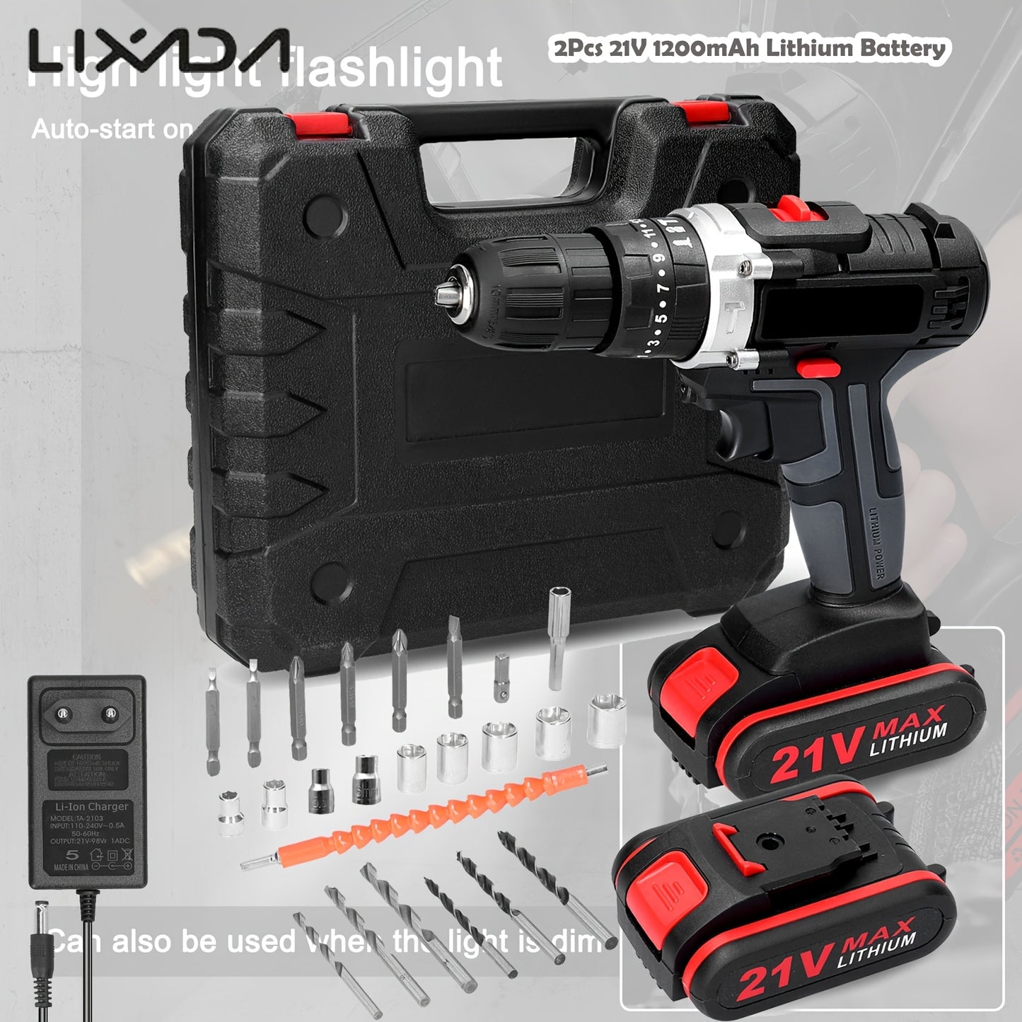 Lixada 21V Cordless Impact Drill