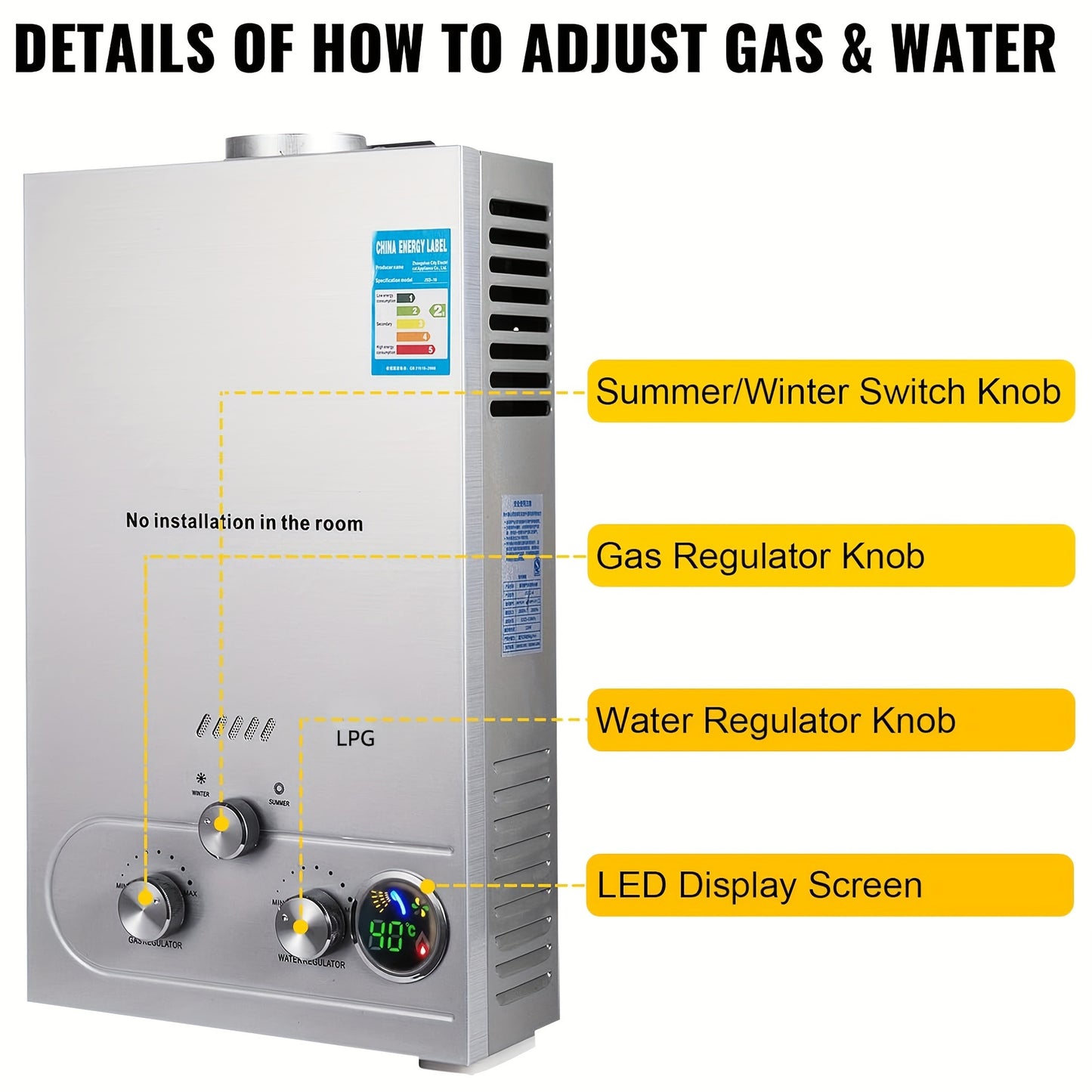 8L LPG Instant Water Heater – 16KW
